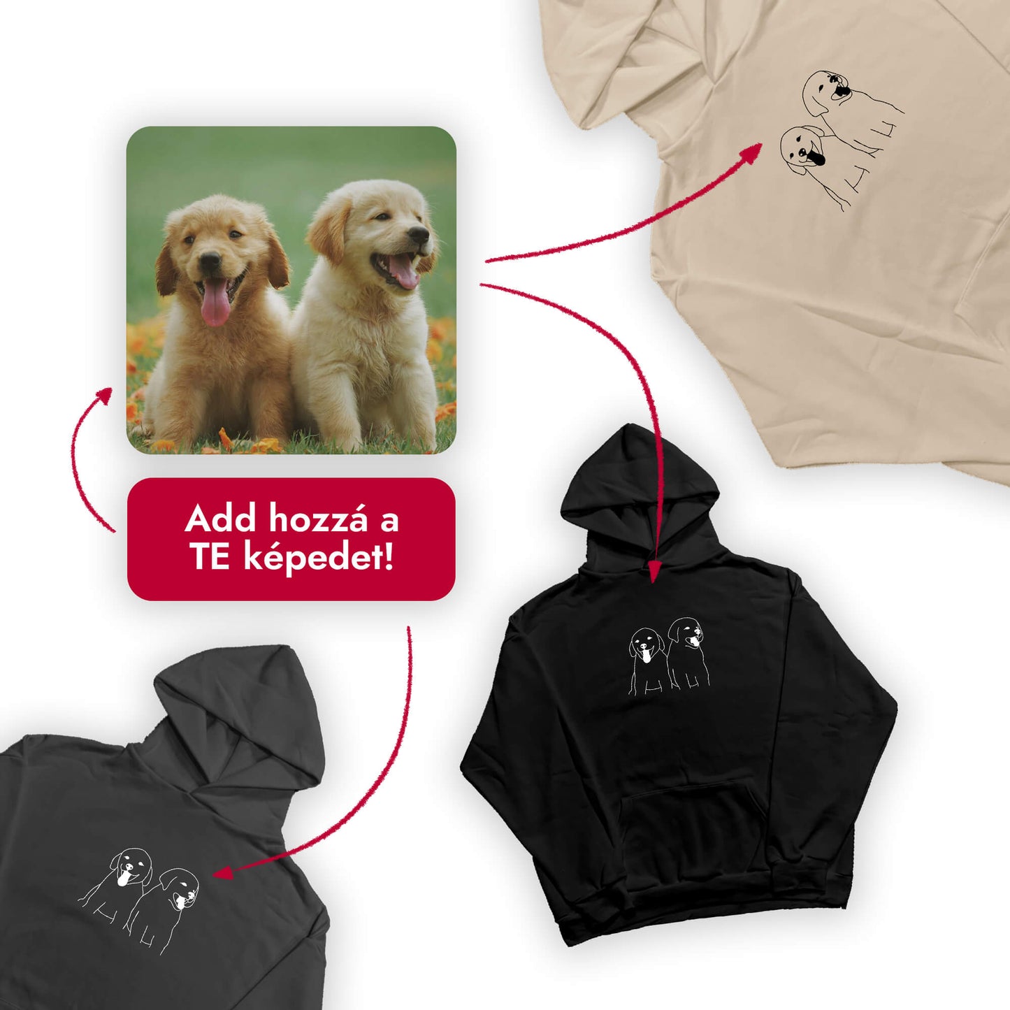 Egyedi Hímzett Kiskedvences Pulcsi